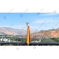 Guomari cable-stayed bridge in Tongren County,Qinghai Province